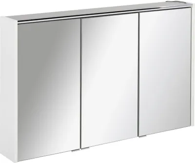 Produktbild von FACKELMANN LED Spiegelschrank DENVER / Badschrank mit gedämpften Scharnieren / Maße (B x H x T): ca. 110 x 68,5 x 16 cm / hochwertiger Schrank mit Spiegel und Beleuchtung fürs Bad / Korpus: Weiß