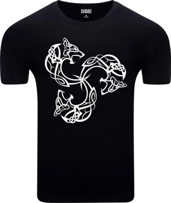 Immagine prodotto di Diarbo T-shirt da uomo con stampa amante della mitologia triskelion wolves nero taglia XXL