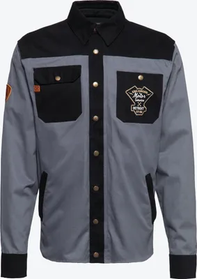 Produktbild von King Kerosin Motor Service Speedshop Workwear Hemd, schwarz/grau, L