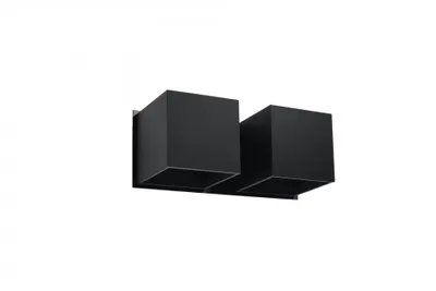 Zdjęcie produktu dla Kinkiet QUAD czarny 2xG9x40W aluminium wym:12x26x26cm IP20 Sollux Lighting