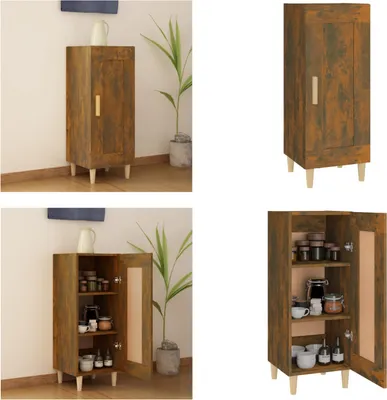 Immagine prodotto di vidaXL Credenza in rovere affumicato 34,5x34x90 cm - Credenza - Credenze - Armadio - Armadio portaoggetti