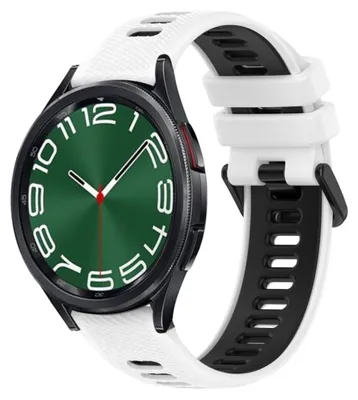 Image de Bracelet pour montre Samsung Galaxy Watch 6 Classic 47 mm - Blanc/Noir