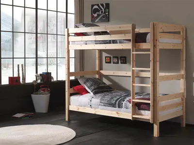 Produktbild von Vipack Etagen-Hochbett Pino - Kiefer massiv natur lackiert, Maße: 210 cm x 182 cm x 105 cm; PISBOL10
