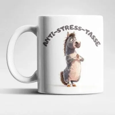 Produktbild von Anti Stress Tasse Yoga-Pferd Kaffeetasse/Teetasse lustige Geschenkidee