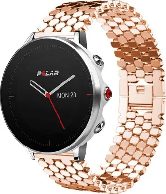 Produktbild von Strap-it Stahlarmband - Kompatibel mit Polar Grit X Armband Ersatzarmband Edelstahl Armband mit schmetterlingsverschluss Sportuhr zubehör für smartwatch 22mm Armband Rosa Gold