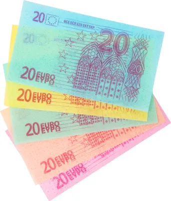 Produktbild von Cool Süße Scheine 400 Stück Buntes Esspapier-Eurogeld in Box 550 g