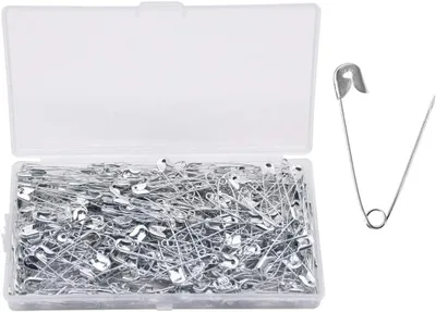 Image de 300 épingles de sécurité, chromées, de 18 mm et 43 mm, pour vêtements et travaux manuels