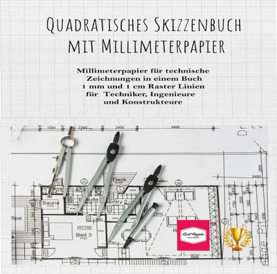 Produktbild von Quadratisches Skizzenbuch mit Millimeterpapier