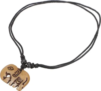 Produktbild von Ethno Amulet, Tibet Halskette, Tibetschmuck - Elefant, Braun, Yak-Knochen, 2,5*4 cm, Ketten & Modeschmuck für den Hals