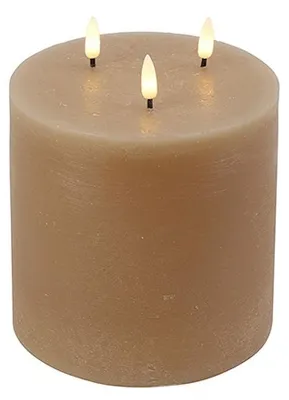 Produktbild von Countryfield LED Stumpenkerze beige 15x15x17,5cm - rustikale Stimmungsbeleuchtung