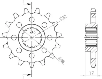 Immagine prodotto di Pignone Passo 520 - Z 15 Denti (Dis.52616)