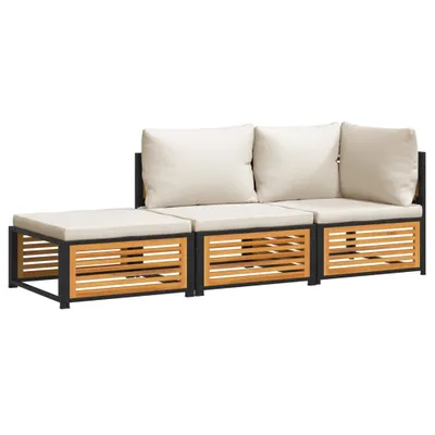 Produktbild von vidaXL 3-tlg. Garten-Sofagarnitur mit Kissen Massivholz Akazie