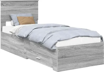 Immagine prodotto di Struttura del letto Grigio Sonoma e Argento 75 x 190 cm