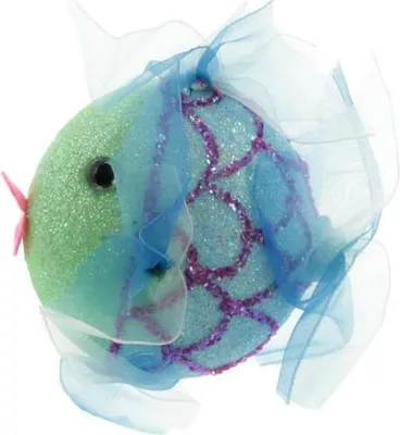 A decorative glitter fish ornament.