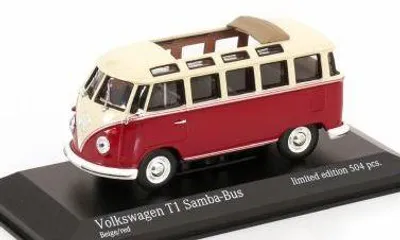 Produktbild von Minichamps 1:43 VW Samba T1 1963 - red/ creme