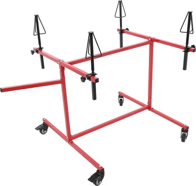 Image de Support pour roue, capacité de charge de 100 kg, 4 cônes réglables, couleur rouge