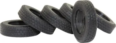 Immagine prodotto di set di 6 pneumatici extra morbidi per camion con buona aderenza, larghezza 3,1 mm, 1:87