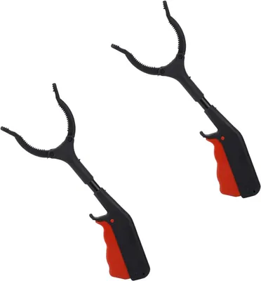 Produktbild von 2 Müllgreifer, Greifzange für Senioren, 28 cm langer Greifer, tragbarer Müllgreifer, kurzer Müllgreifer für Recycling, Garten, Hof