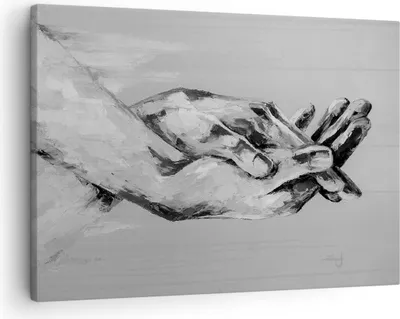 Produktbild von Bild auf Leinwand - Leinwandbild - Einteilig - Handschriftlich Hände Schwarzweiß - 70x50cm - Wand Bild - Wanddeko - Wandbilder - Leinwanddruck - Bilder - Wanddekoration - Leinwand bilder AA70x50-4566