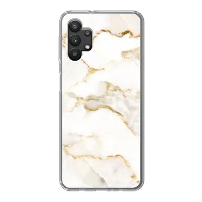 Produktbild von MuchoWow® Handyhülle Schutzhülle Hülle für Samsung Galaxy A32 5G Marmor - Limette - Gold - Luxus - Marmoroptik - Weiß Silikon Softcase Handy Hülle - Softcase