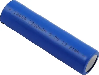 Produktbild von Akku 18700 (18650 mit BMS) Li-ion, 3,7V, 3300mAh, 12,2Wh mit USB-C-Ladeanschluss