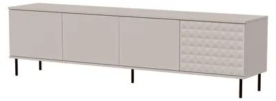 Produktbild von MIRJAN24 TV-Lowboard Leo 200, TV-Schrank, Wohznimmer Schrank mit vier Drehtüren, Füße aus Metall in der Farbe Schwarz (Farbe: Cashmere)