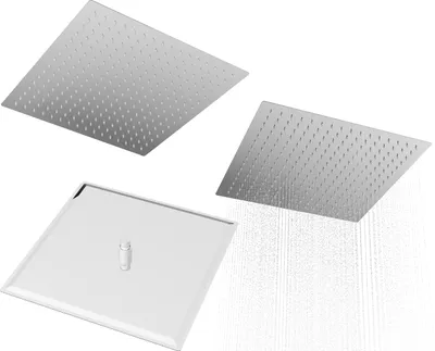 Obrázok produktu pre Granitan | Dažďová sprchová hlavica QUADRAT 40x40 cm - Chróm - Elegantný dizajn - Systém proti vodnému kameňu