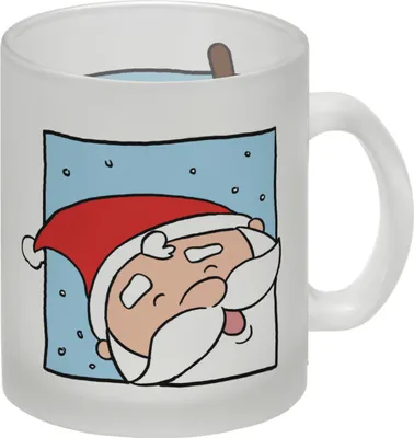 Produktbild von Rentier & Weihnachtsmann Glas Tasse