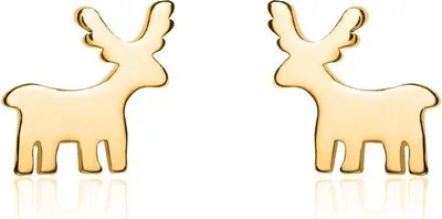 Produktbild von Unique Rentier Ohrstecker aus vergoldetem 925er Silber