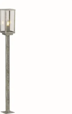 Produktbild von Stehleuchte außen Glas Metall E27 IP44 90 cm in Silber eckig Modern Außenlampe