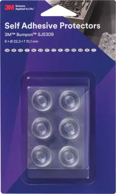 Zdjęcie produktu dla 3M SJ5309 3M Bumpon tłumik hałasu/poślizgu, przezroczysty, okrągły, 22,3 mm