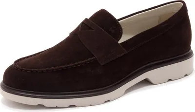 Produktbild von 3378AD mocassino uomo dunkelbraun HOGAN H393 grau Sohle Wildleder loafer Schuhe Mann