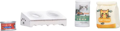 Obrázek produktu pro Miniaturní miska na krmivo pro kočky, realistická, netoxická, 1/12 domeček pro panenky, sada pro domácí mazlíčky na zahradu, do kuchyně A