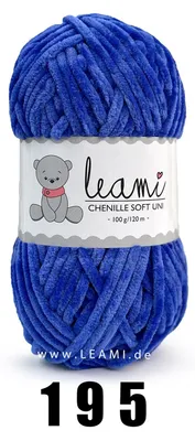 Produktbild von LEAMI Chenille Soft UNI (100g/120m) , kombinierbar mit Himalaya Dolphin Baby 195