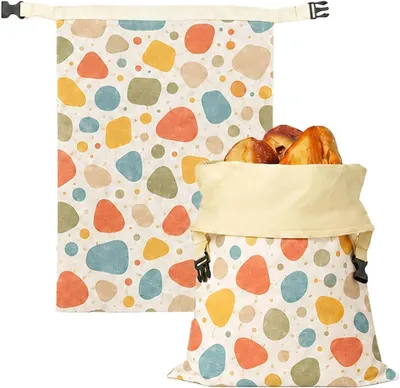 Produktbild von Brotmeister Bienenwachs Brotbeutel, 2 Stück 43×33 cm – Wiederverwendbarer Leinen Bienenwachsbeutel, ideal für selbstgebackenes Brot und n