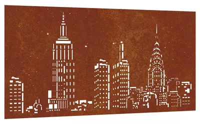 Produktbild von vidaXL Garten-Wanddeko 105x55 cm Cortenstahl Skyline-Design