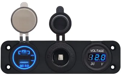 Produktbild von ProRide 12V USB Autoladegerät 2 Ports QC3.0, Voltmeter, 12V/24V