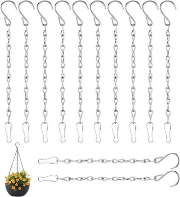 Obrázek produktu pro Závěs na květiny, 12 kusů, 25 cm, kovový řetěz