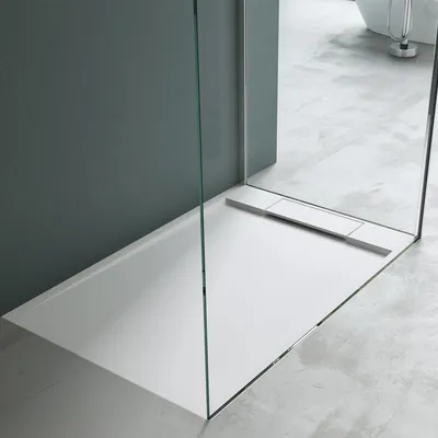 Produktbild von Mai & Mai Duschwanne 90x120x4cm Duschtasse aus Mineralguss Mineralgusswanne Weiß Matt inkl. Ablaufgarnitur06 Geoma04