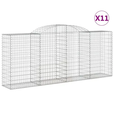 Produktbild von Gabionen mit Hochbogen 11 Stk 300x50x120/140cm Verzinktes Eisen