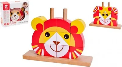 Immagine prodotto di Puzzle in legno di leone 19 pezzi 18m+