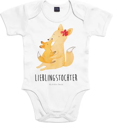 Produktbild von Mr. & Mrs. Panda Strampler Baby Fuchs Mama 12. - 18. Monat - Heather Grey - Geschenk, Kurzarmbody, Muttertag, Mutter, Tochter, Schoß, overall, Babybody, babykleidung body