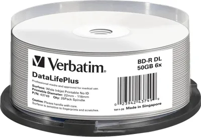 Produktbild von Verbatim DataLifePlus - 25 x BD-R DL - 50 GB 6x
