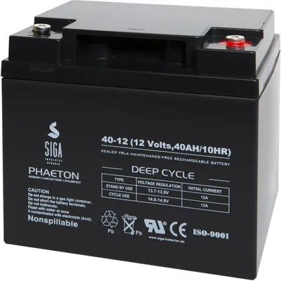 Produktbild von SIGA Phaeton AGM Deep Cycle Akku 40Ah 12V
