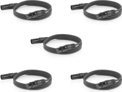 Produktbild von 5x ETEC XLR Audio Kabel 1,5m Mikrofonkabel schwarz