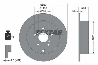 Obrázek produktu pro 2x TEXTAR 92170403 Brzdový kotouč zadní náprava, přední náprava