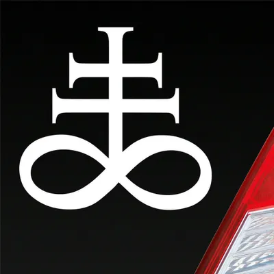 Produktbild von Auto Aufkleber Church of Satan Kirche Satans Zeichen 10x10 cm Weiss Matt Sticker Heckscheibenaufkleber