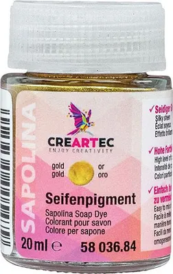 Produktbild von CREARTEC Metallische Seifenfarbpigmente - Gold - 20ml - zum Herstellen schöner Seife in Edelmetallfarben