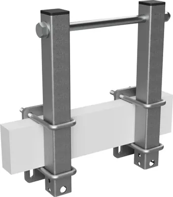 Image de Rouleau de quille en polyuréthane avec supports aide à la mise à l'eau des remorques de bateaux galvanisé SUPROD, B=180, L=350 mm, gris