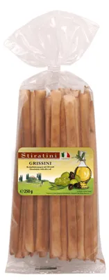 Produktbild von Stiratini Grissini Brotgebäckstangen mit Olivenöl 250g